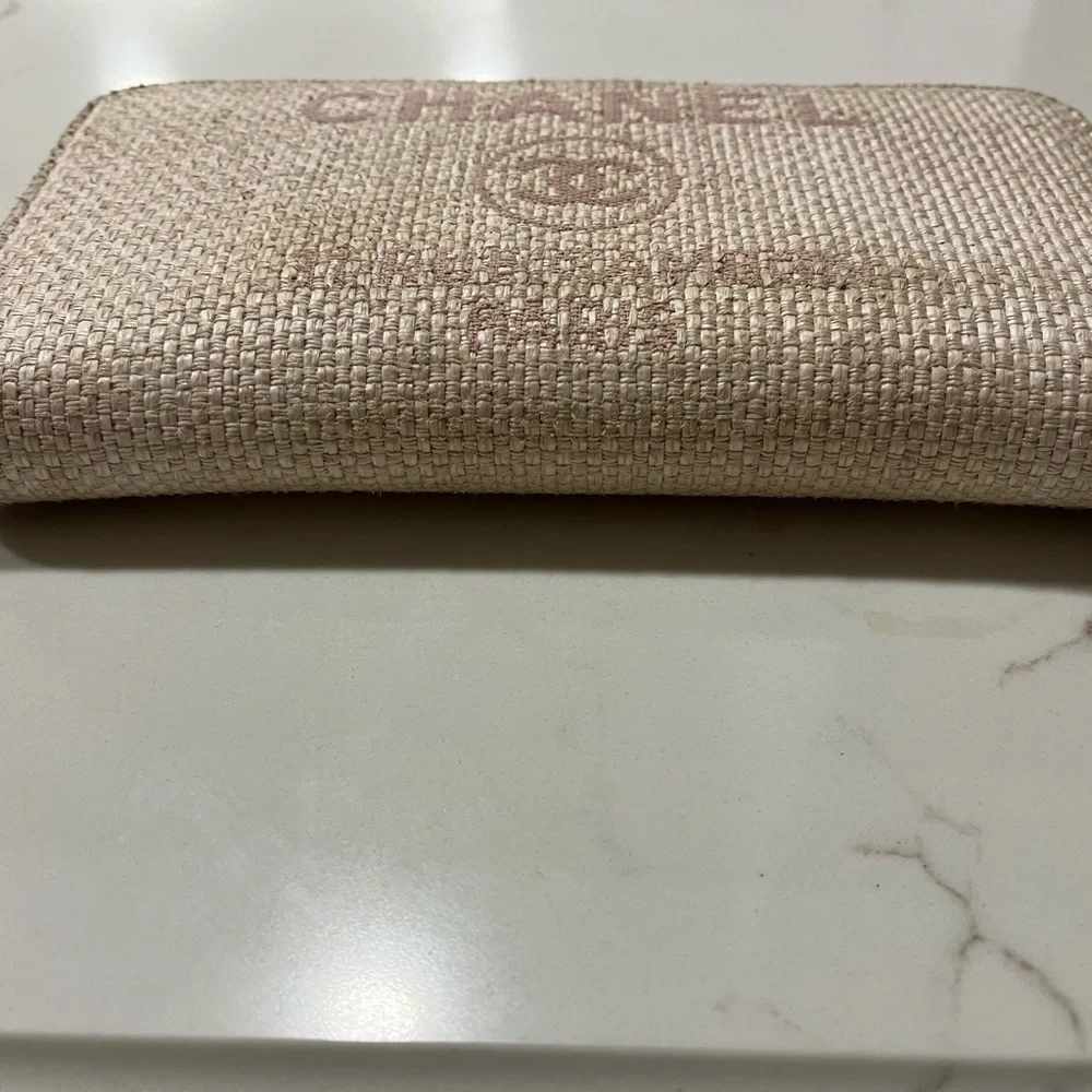 Chanel Zippy linen wallet